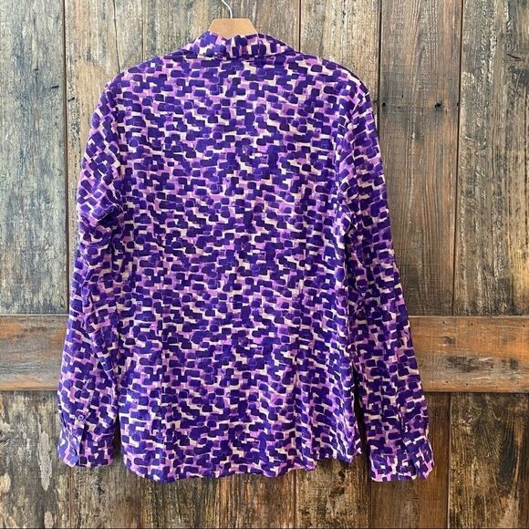 Coldwater Creek M 10* Purple 100% Cotton Button-Up Workwear Casual No Iron Shirt - Picture 3 of 9